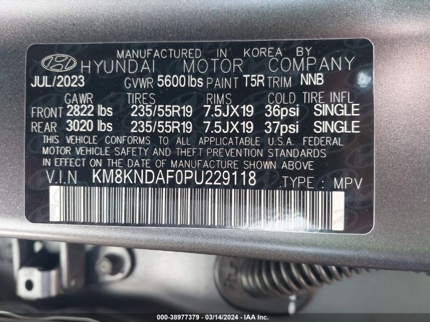 KM8KNDAF0PU229118 2023 Hyundai Ioniq 5 Sel