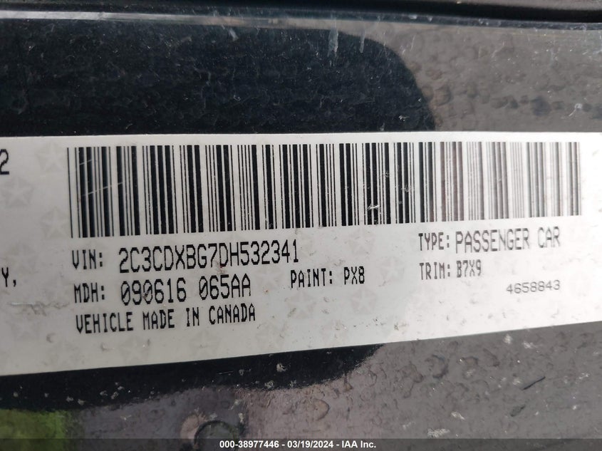 2013 DODGE CHARGER SE - 2C3CDXBG7DH532341