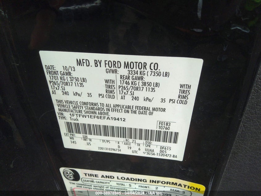 2014 FORD F-150 XLT - 1FTFW1EF6EFA19412