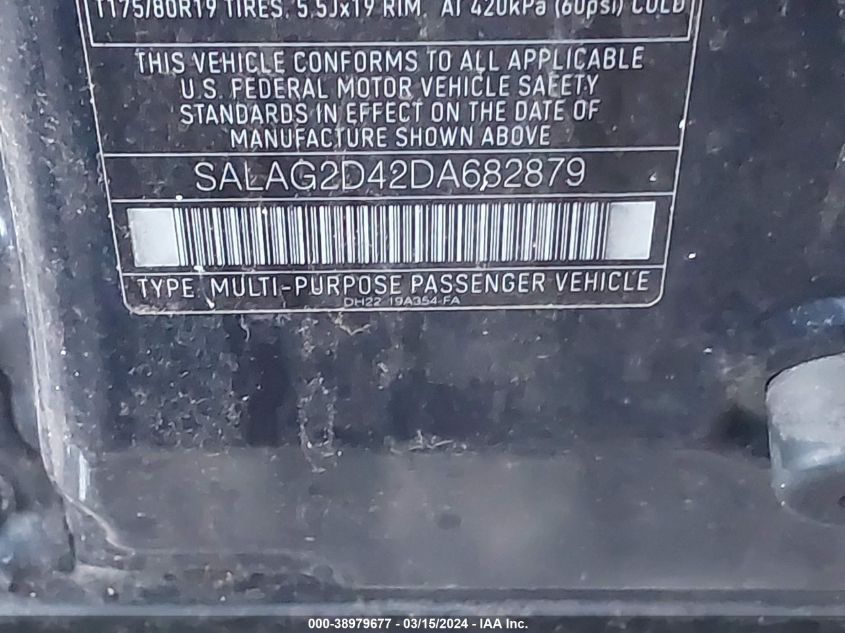 2013 Land Rover Lr4 VIN: SALAG2D42DA682879 Lot: 38979677