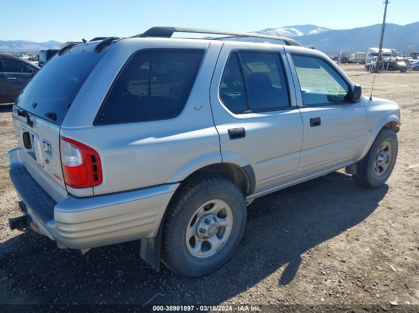 2001 Isuzu Rodeo Ls 3.2L/Ls 3.2L V6/Lse 3.2L V6/S/S 3.2L V6 VIN: 4S2DM58W314343797 Lot: 38981897