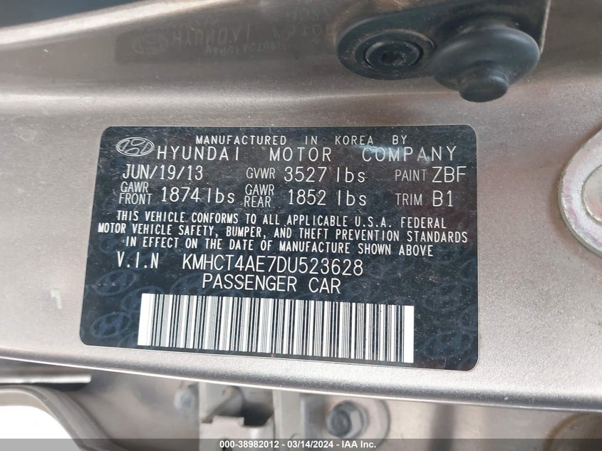 2013 HYUNDAI ACCENT GLS - KMHCT4AE7DU523628