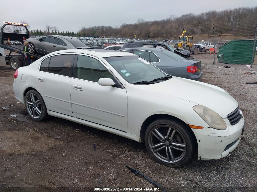 2006 Infiniti G35X VIN: JNKCV51FX6M603679 Lot: 38982672