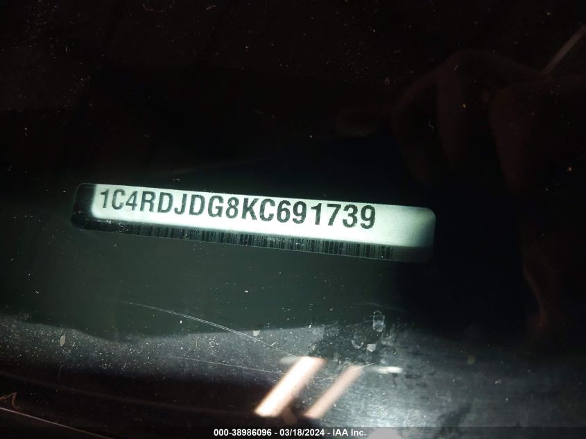 2019 DODGE DURANGO GT PLUS AWD - 1C4RDJDG8KC691739