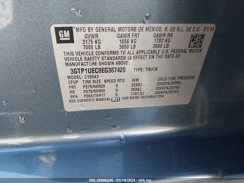 2014 GMC SIERRA 1500 SLE - 3GTP1UEC8EG367429