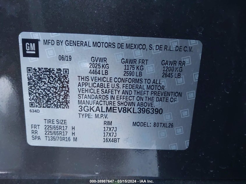 2019 GMC TERRAIN SLE - 3GKALMEV8KL396390