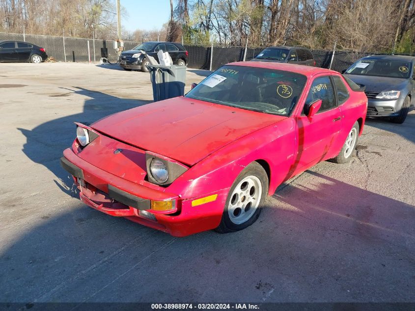 1986 Porsche 944 VIN: WP0AA0946GN459652 Lot: 38988974