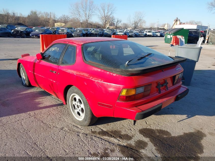 1986 Porsche 944 VIN: WP0AA0946GN459652 Lot: 38988974