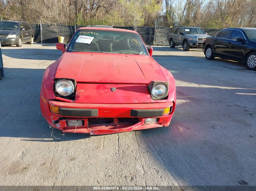 1986 Porsche 944 VIN: WP0AA0946GN459652 Lot: 38988974