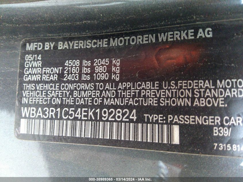 WBA3R1C54EK192824 | 2014 BMW 435I