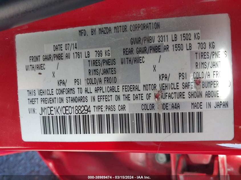 2014 MAZDA MAZDA2 SPORT - JM1DE1KY0E0188294