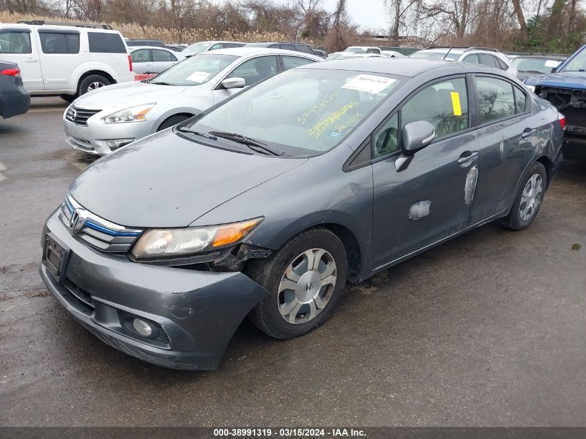 JHMFB4F3XCS001113 | 2012 HONDA CIVIC HYBRID