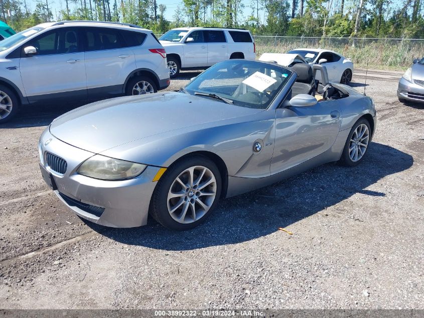 2007 BMW Z4 3.0I VIN: 4USBU33567LW72072 Lot: 38992322