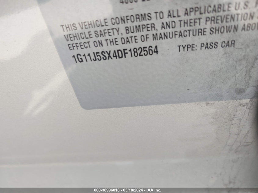 2013 CHEVROLET MALIBU 2LZ - 1G11J5SX4DF182564