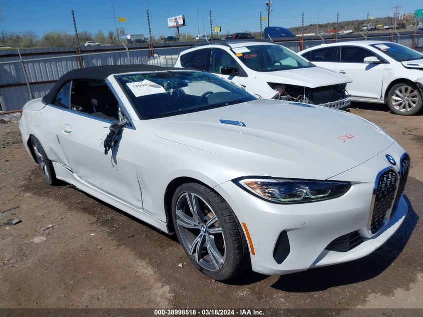 2021 BMW 430I VIN: WBA23AT00MCG90838 Lot: 38998518