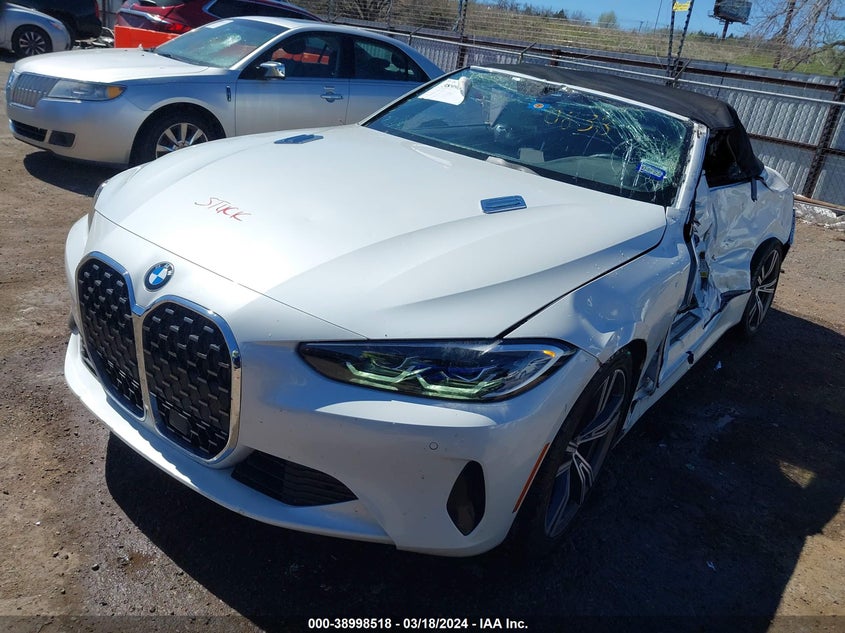 2021 BMW 430I VIN: WBA23AT00MCG90838 Lot: 38998518
