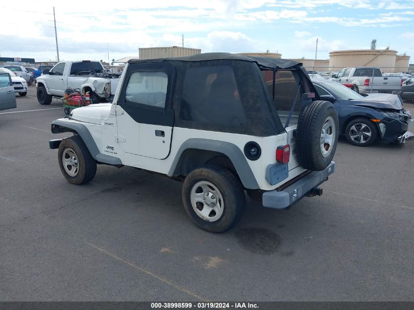 2003 Jeep Wrangler Sport VIN: 1J4FA49S23P337956 Lot: 38998599