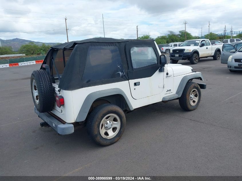 2003 Jeep Wrangler Sport VIN: 1J4FA49S23P337956 Lot: 38998599