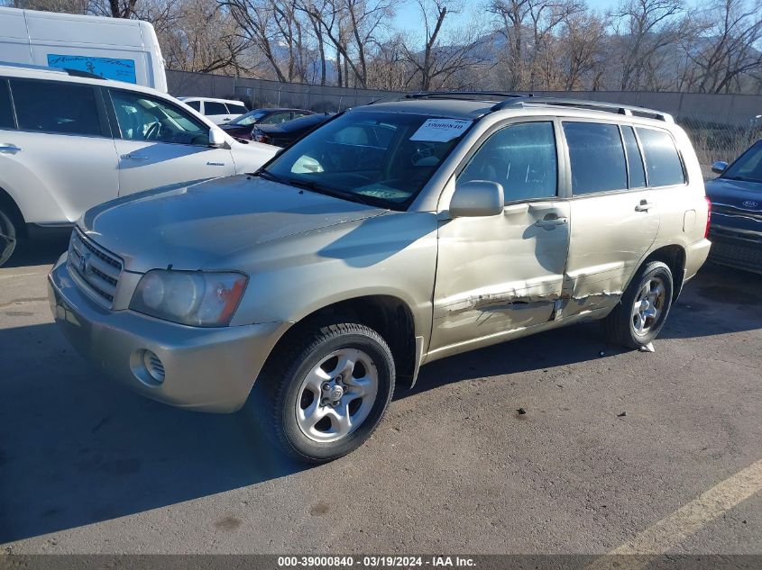 2001 Toyota Highlander VIN: JTEHD21AX10006282 Lot: 39000840