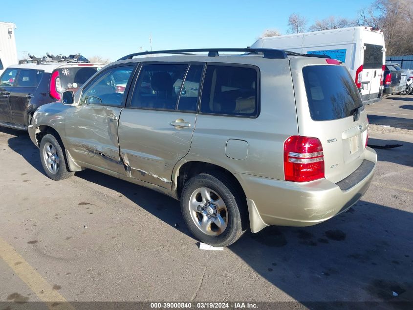 2001 Toyota Highlander VIN: JTEHD21AX10006282 Lot: 39000840