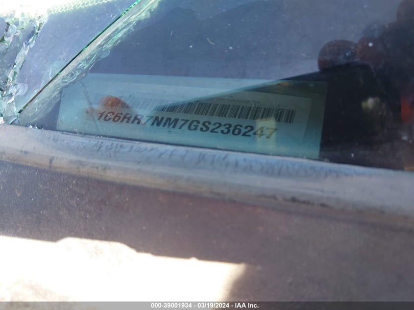 2016 RAM 1500 LARAMIE - 1C6RR7NM7GS236247