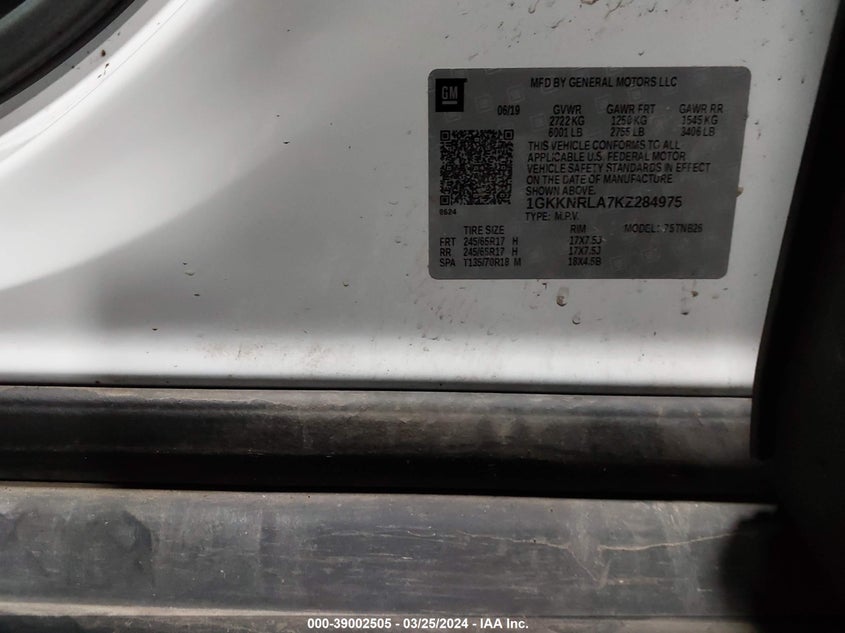 2019 GMC ACADIA SLE-1 - 1GKKNRLA7KZ284975