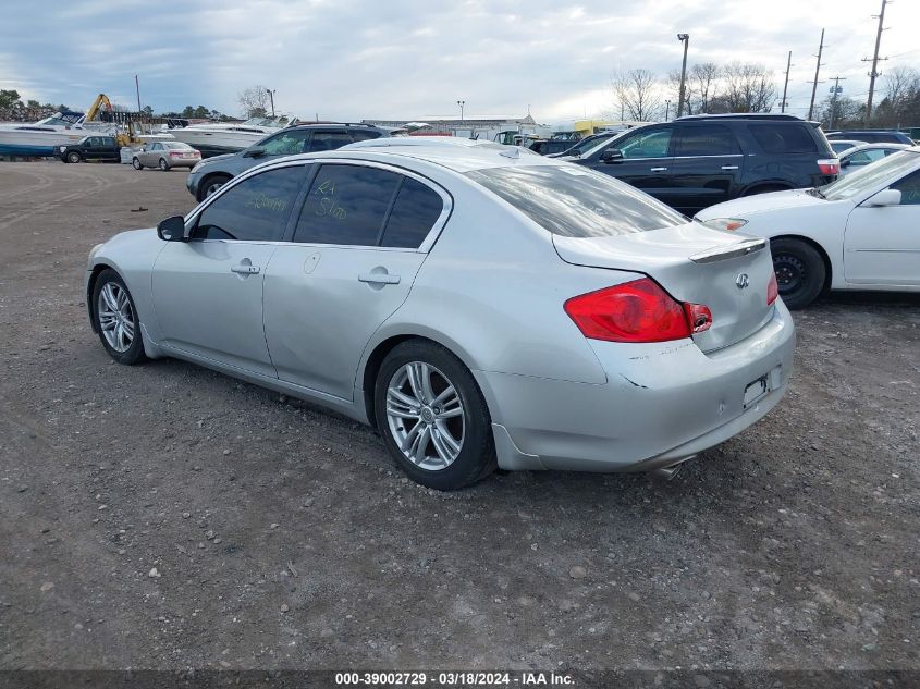 2011 Infiniti G25X VIN: JN1DV6AR7BM654365 Lot: 39002729