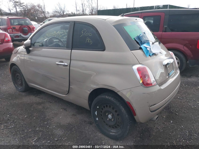 2012 Fiat 500 Pop VIN: 3C3CFFAR2CT335476 Lot: 39003451
