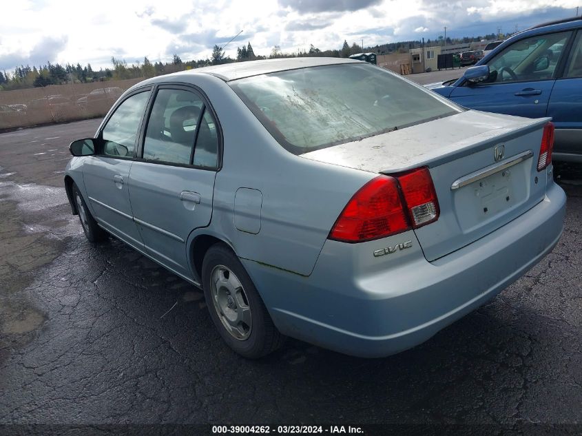 2003 Honda Civic Hybrid VIN: JHMES96683S019547 Lot: 39004262