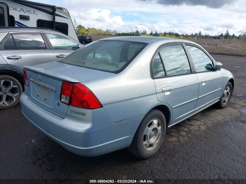 2003 Honda Civic Hybrid VIN: JHMES96683S019547 Lot: 39004262