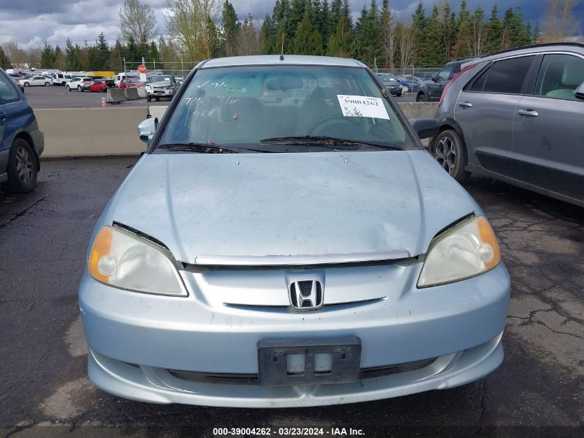 2003 Honda Civic Hybrid VIN: JHMES96683S019547 Lot: 39004262