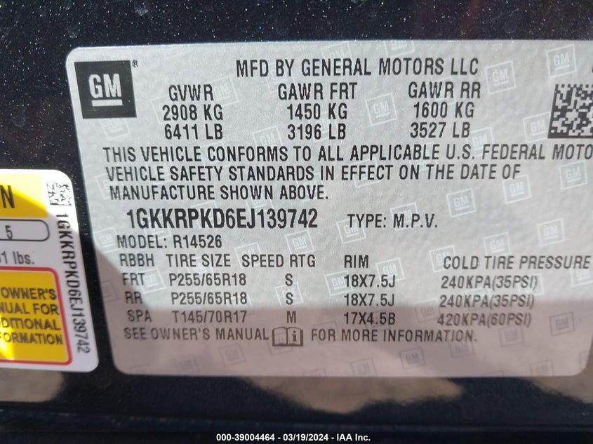 2014 GMC ACADIA SLE - 1GKKRPKD6EJ139742