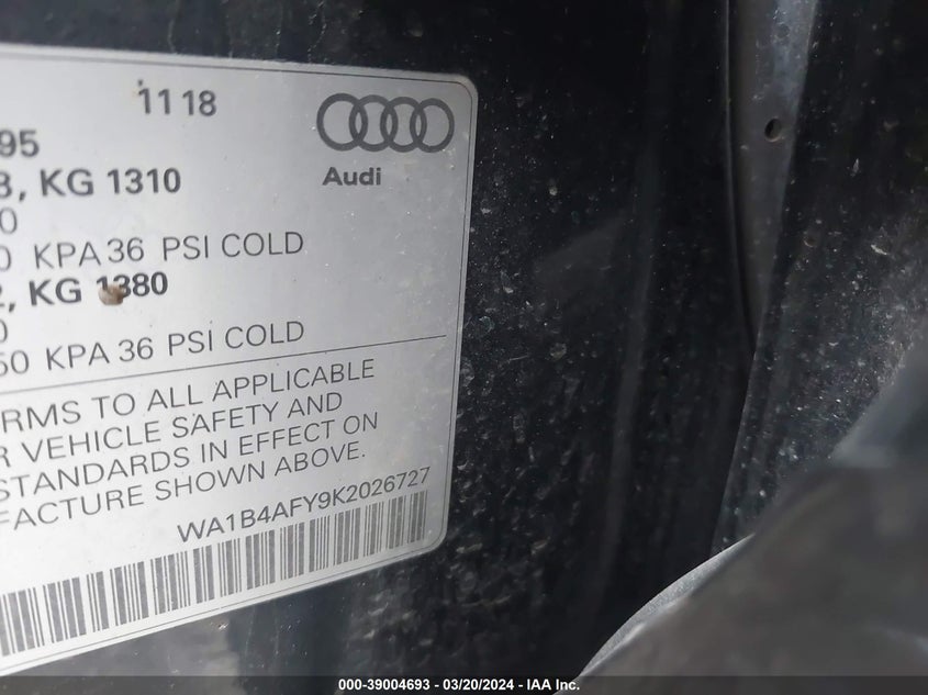 2019 AUDI SQ5 PREMIUM PLUS - WA1B4AFY9K2026727