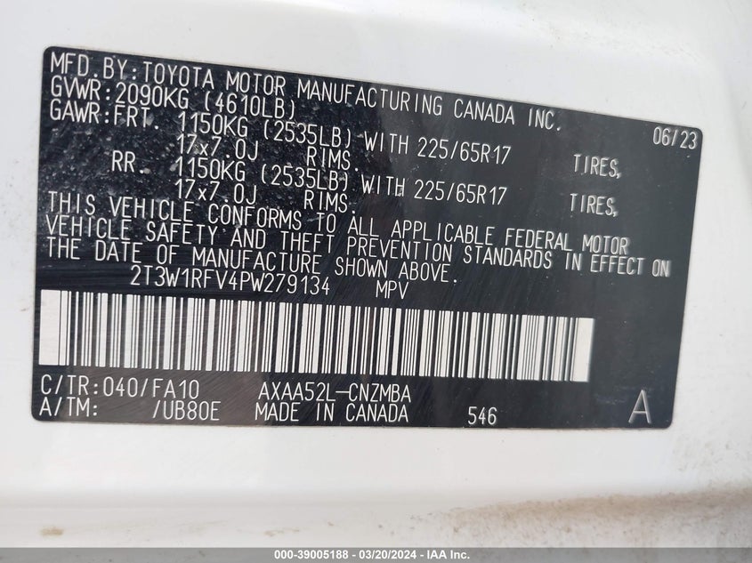 2023 TOYOTA RAV4 XLE - 2T3W1RFV4PW279134