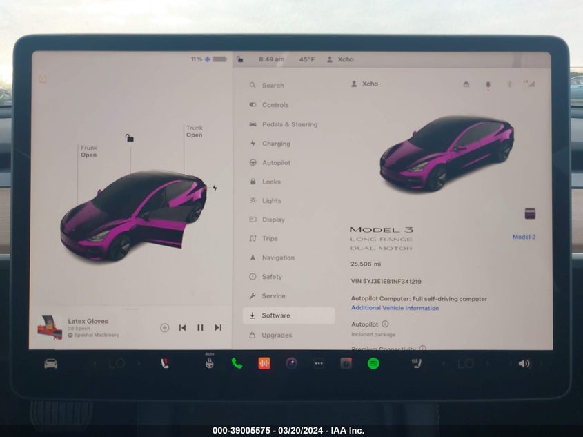 2022 TESLA MODEL 3 VIN: 5YJ3E1EB1NF341219