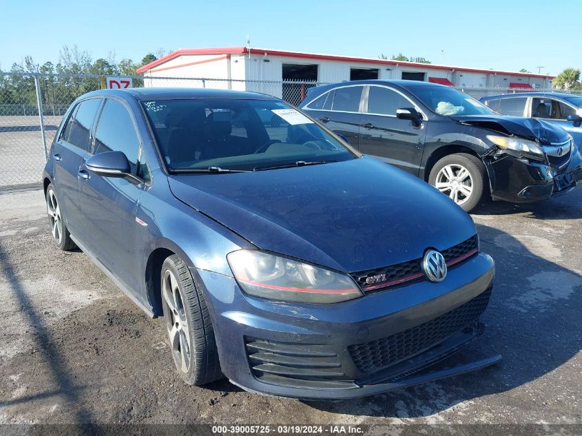 2015 Volkswagen Golf Gti 2.0T Se W/Performance Package 4-Door VIN: 3VW447AU6FM062764 Lot: 39005725