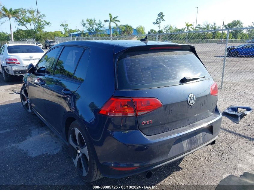 2015 Volkswagen Golf Gti 2.0T Se W/Performance Package 4-Door VIN: 3VW447AU6FM062764 Lot: 39005725