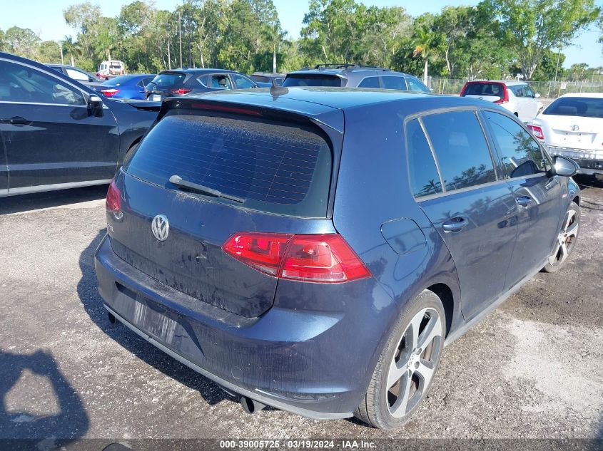 2015 Volkswagen Golf Gti 2.0T Se W/Performance Package 4-Door VIN: 3VW447AU6FM062764 Lot: 39005725