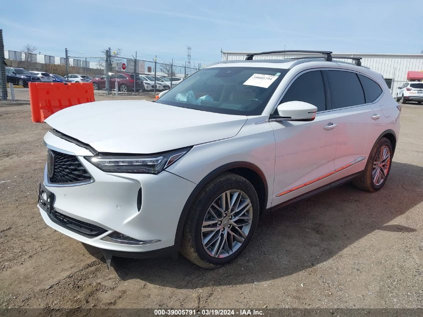 2022 Acura Mdx Advance Package VIN: 5J8YE1H89NL018086 Lot: 39005791