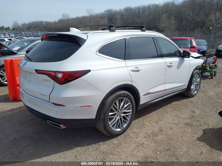 2022 Acura Mdx Advance Package VIN: 5J8YE1H89NL018086 Lot: 39005791