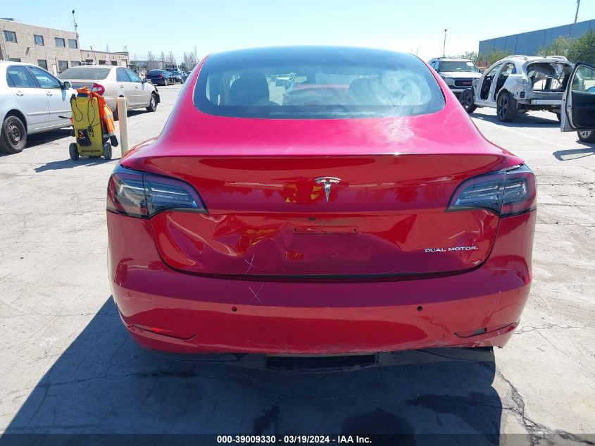 2022 Tesla Model 3 Long Range Dual Motor All-Wheel Drive VIN: 5YJ3E1EB3NF262246 Lot: 39009330