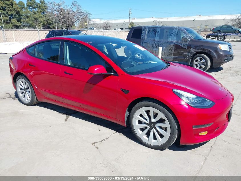 2022 Tesla Model 3 Long Range Dual Motor All-Wheel Drive VIN: 5YJ3E1EB3NF262246 Lot: 39009330