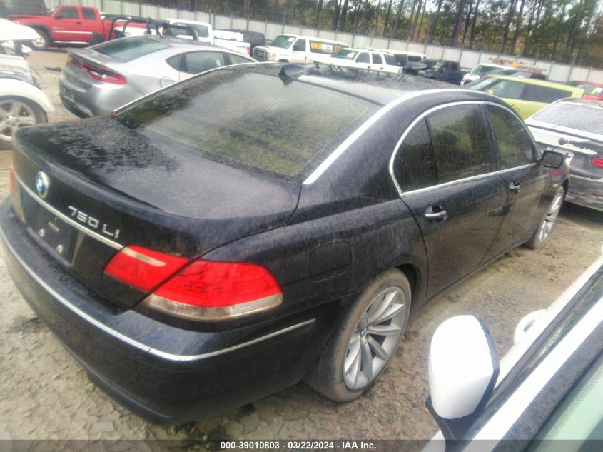 2008 BMW 750Li VIN: WBAHN83508DT87743 Lot: 39010803