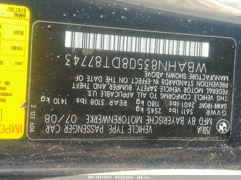 WBAHN83508DT87743 2008 BMW 750Li