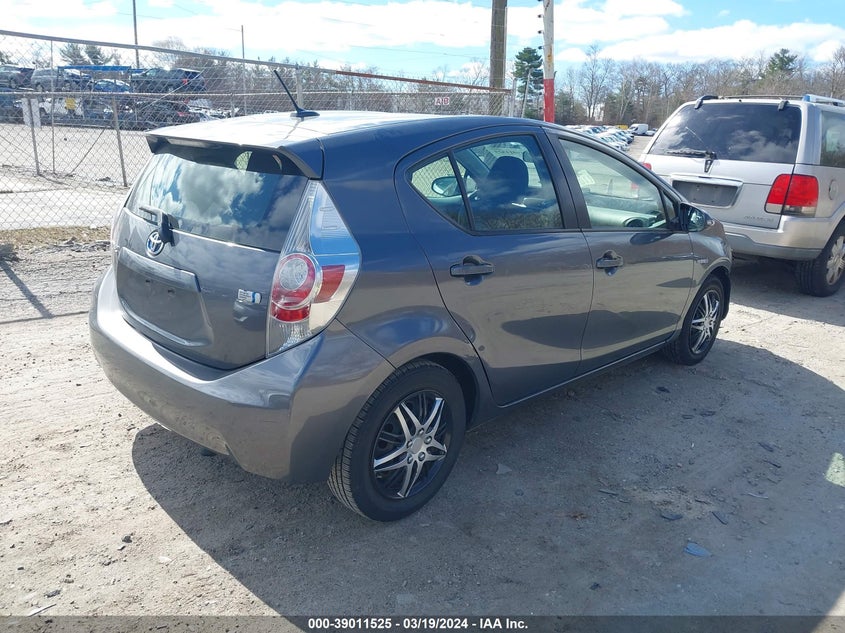 2012 Toyota Prius C Three VIN: JTDKDTB31C1004062 Lot: 39011525