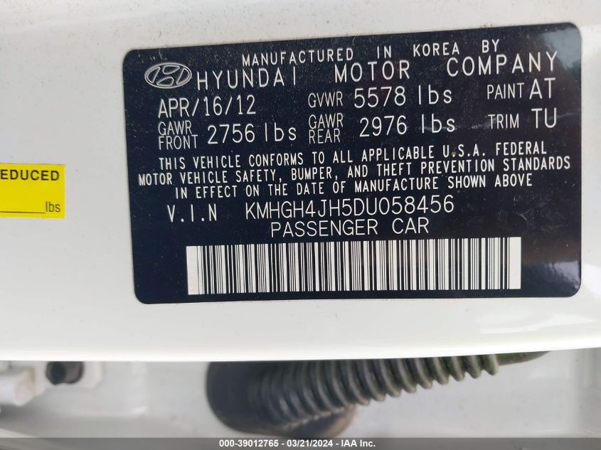 KMHGH4JH5DU058456 2013 Hyundai Equus Signature