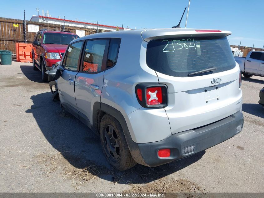 2017 Jeep Renegade Sport Fwd VIN: ZACCJAAB1HPE50522 Lot: 39013984