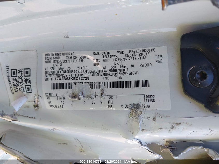 2019 FORD F-250 XL - 1FT7X2B63KEC82728