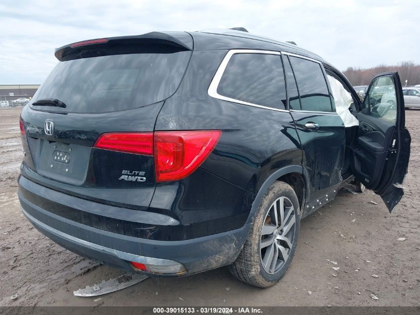 2016 Honda Pilot Elite VIN: 5FNYF6H00GB033827 Lot: 39015133