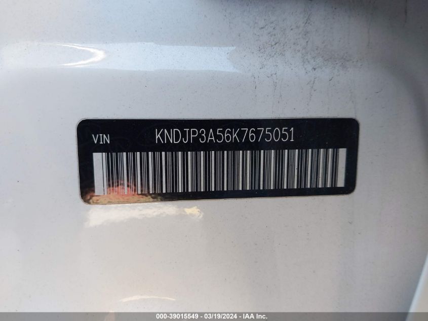 KNDJP3A56K7675051 | 2019 KIA SOUL